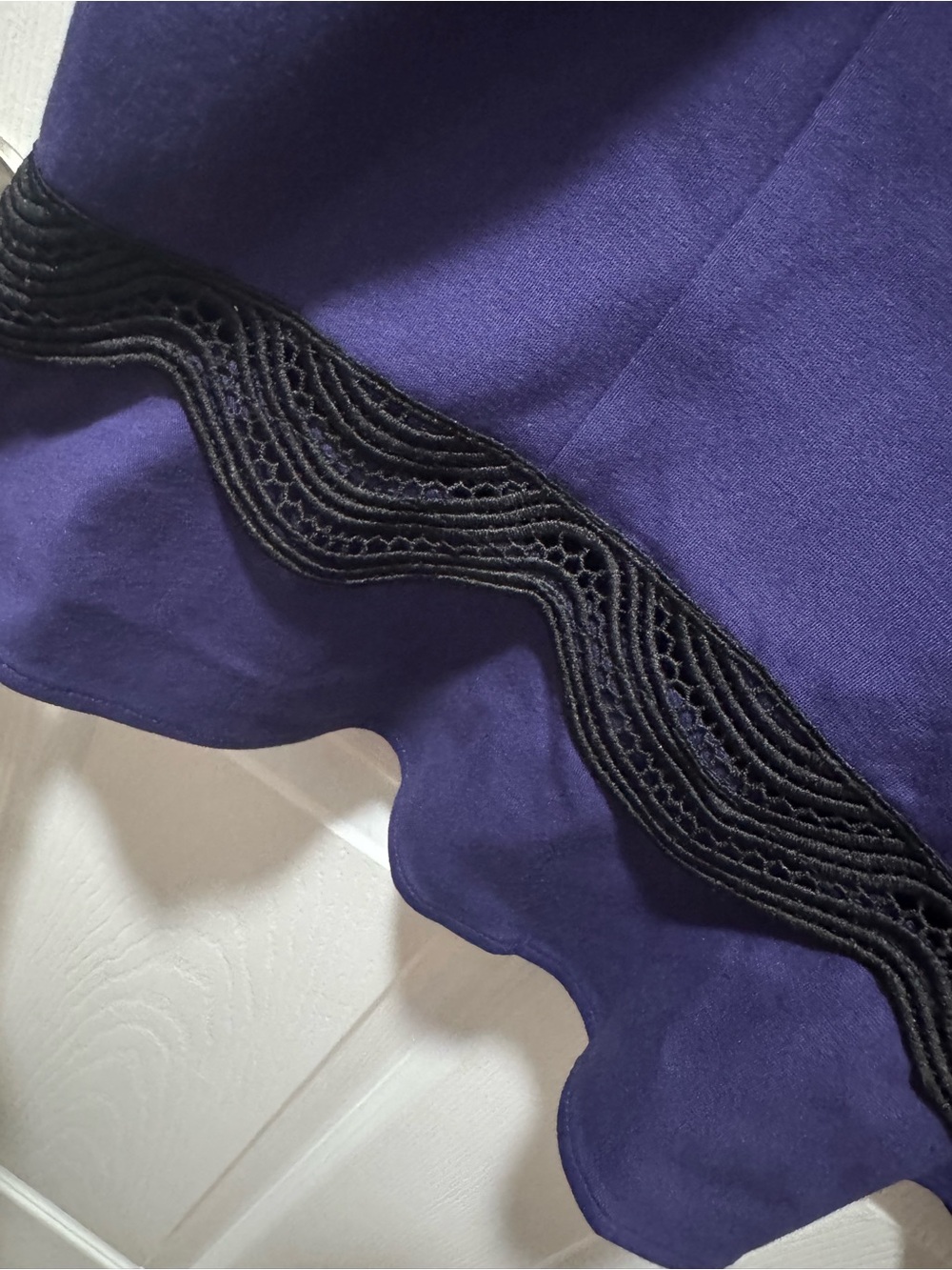 The Limited Sleeveless V-Neck Purple Dress with Black Trim - Picture 4 of 7